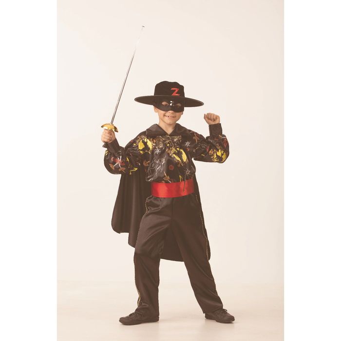 Карнавальный костюм "Зорро сказочный", сатин, р.26, рост 104 см