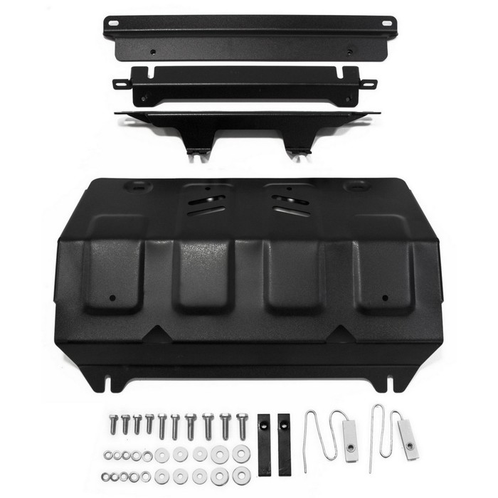 Защита радиатора АвтоБРОНЯ для Mitsubishi L200 (V - 2.4d; 2.4d H.P.) 2015-н.в., крепеж в комплекте, сталь, 2 мм, 111.04046.1