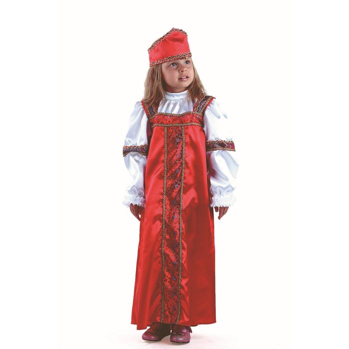 Карнавальный костюм "Марья-искусница", текстиль, р.34, рост 128 см