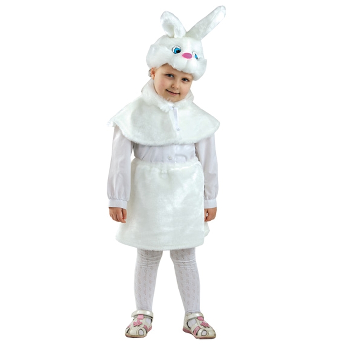 Карнавальный костюм "Зайка", мех, рост 110 см 105-28