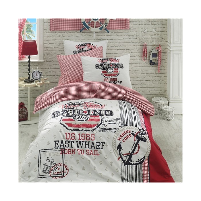 КПБ Young Sailor 1,5 сп., размер 160х240 см, 160х220 см, 50х70 см-1 шт.. ранфорс 120 г/м2 IY-06-1