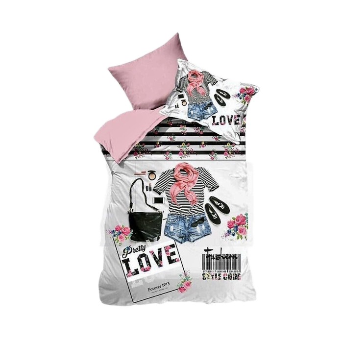 КПБ Bella Teen 1,5 сп, размер 180х240 см, 160х220 см, 50х70 см-1 шт.. ранфорс 120 г/м2 LB-02-1   327