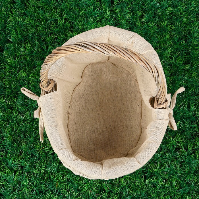 Корзина «Анна», с ручкой, 22х27х13/28 см, белая, лоза