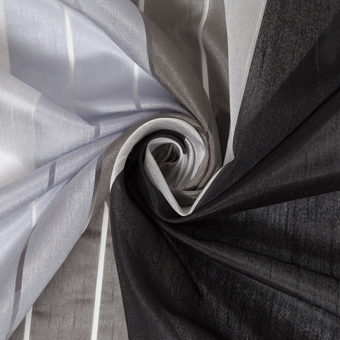 Тюль "Этель" 200х280 см Гамма голубой (вертикальная полоса) 100% п/э