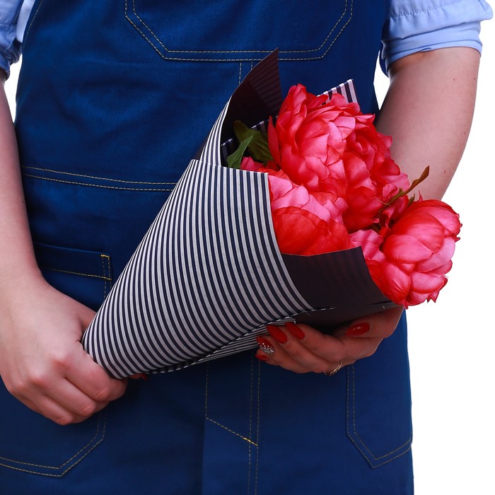 Бумага крафт цветная двусторонняя «Стильная полоска», 50 × 70 см