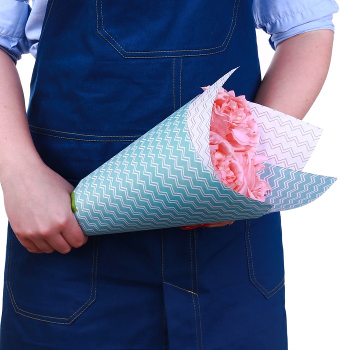 Бумага крафт цветная двусторонняя «Мятный зигзаг», 50 × 70 см