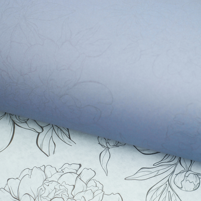 Бумага крафт цветная двусторонняя «Лиловые цветы», 50 х 70 см