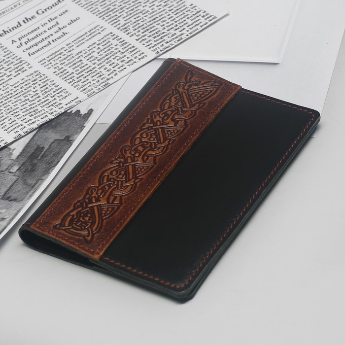 Обложка для паспорта сувенирная "Кельтский орнамент", цвет чёрный