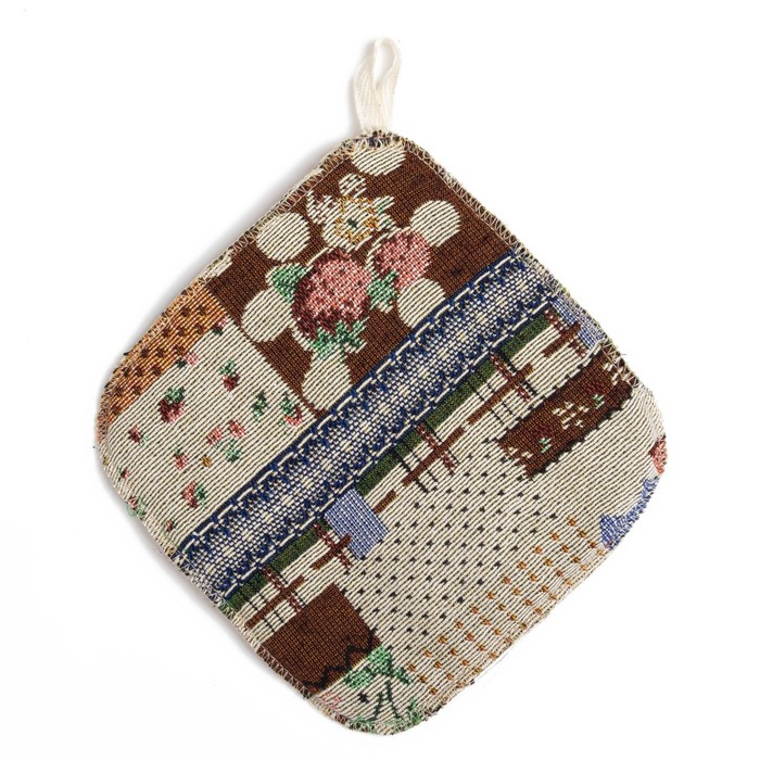 Прихватка "Этель" Пэчворк, гобеленовая 17х17 ± 2 см