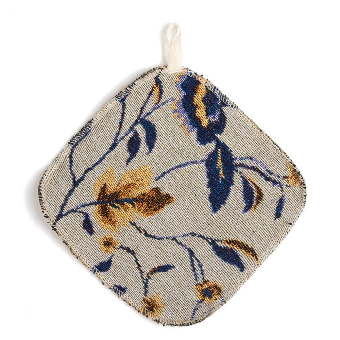 Прихватка "Этель" Морозные цветы, гобеленовая 17х17 ± 2 см