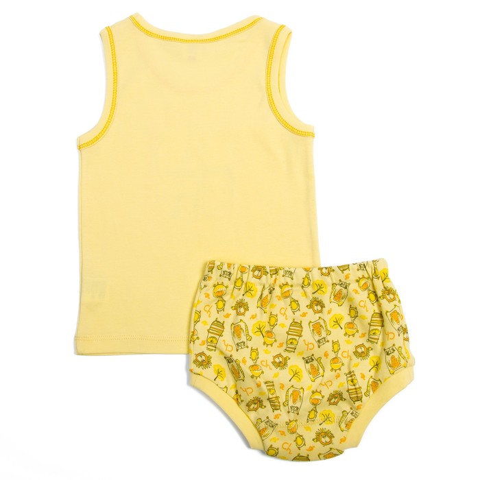 Комплект ясельный (майка, трусы), рост 74 см, цвет жёлтый