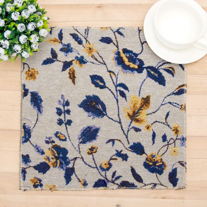 Салфетка из гобелена "Этель" Морозные цветы 32х32 ± 2 см