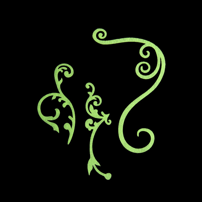 Набор декоративных элементов из фетра на клеевой основе "Завитки" (3 шт) бледно-салатовый