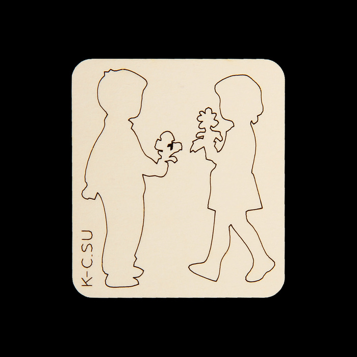 Чипборд картон "Дети с цветами" (2 элемента) высота 5 см