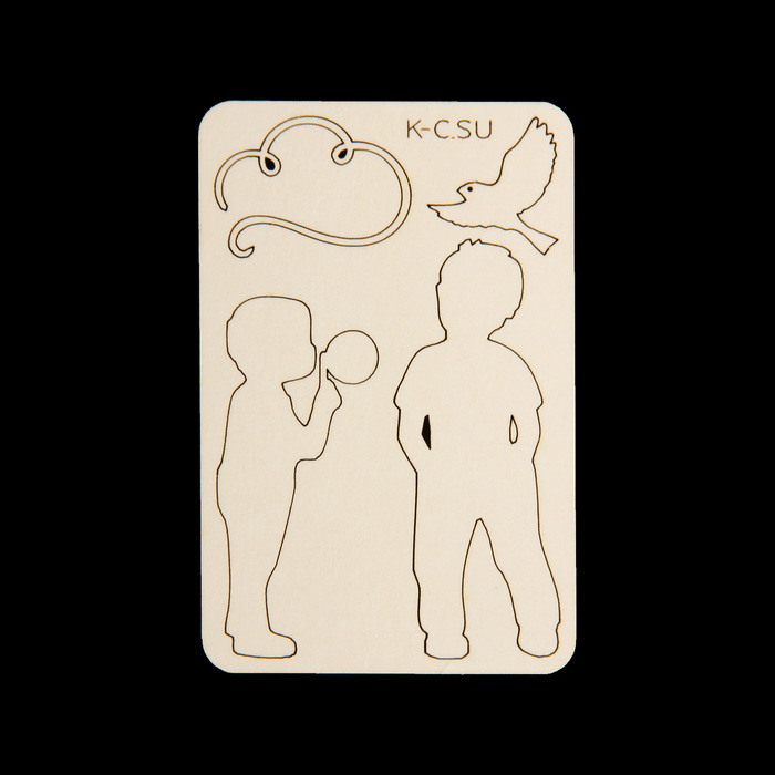 Чипборд картон "Братишки" (4 элемента), высота 5 см и 6 см