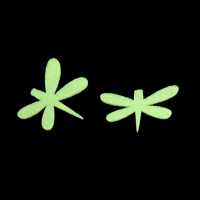 Набор декоративных элементов из фетра на клеевой основе "Стрекоза" 2шт, бл.салат