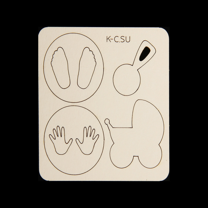 Чипборд картон "Детский мини" (4 элемента) 3х3 см