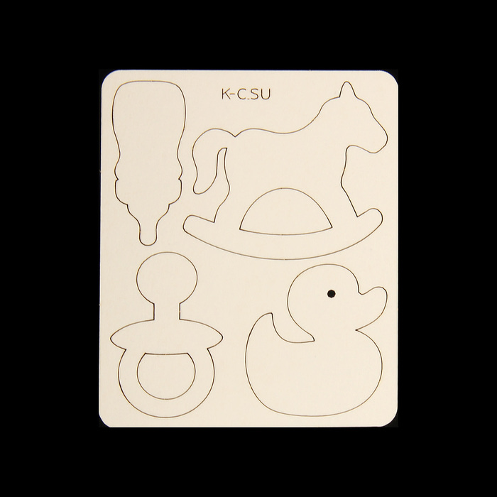 Чипборд картон "Детский №2" (4 элемента) от 1,8х4 см до 5х4,5 см