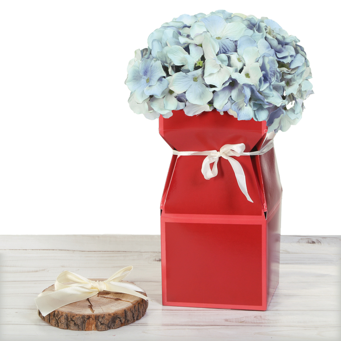 Складная коробка–ваза «Красная», 12 х 12 х 23 см