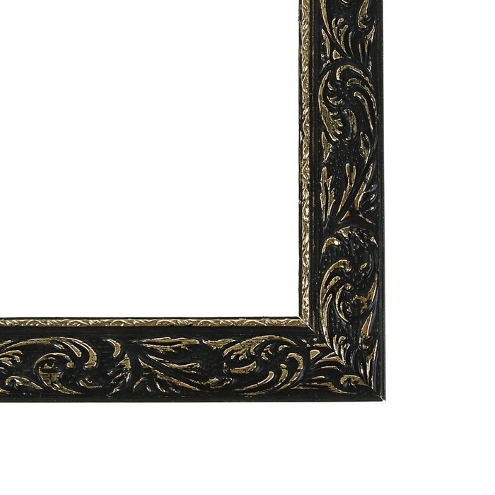 Рама для зеркал и картин 30*40*4 см, цвет черный с золотом