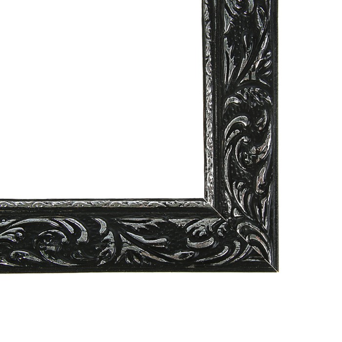 Рама для зеркал и картин 18*24*4 см, цвет черный с серебром