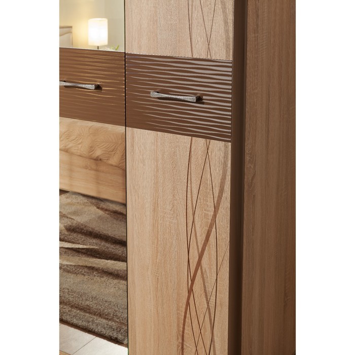 Шкаф 3-створчатый Ривьера 1256х564х2200 Дуб сонома/молочный шоколад