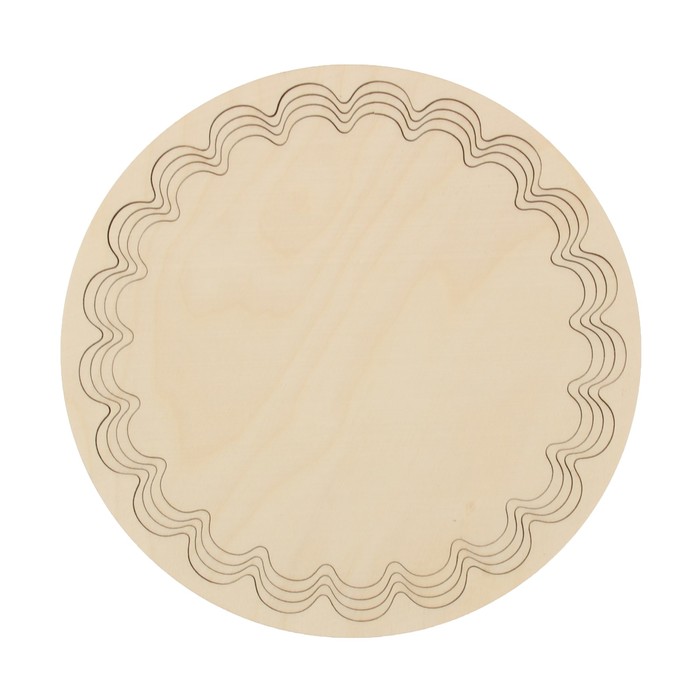 Заготовка из фанеры для декора "Поднос круглый объёмный рисунок"
