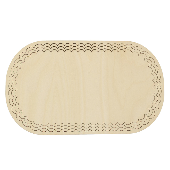 Заготовка из фанеры для декора "Поднос прямоугольный объёмный рисунок" скругленные края