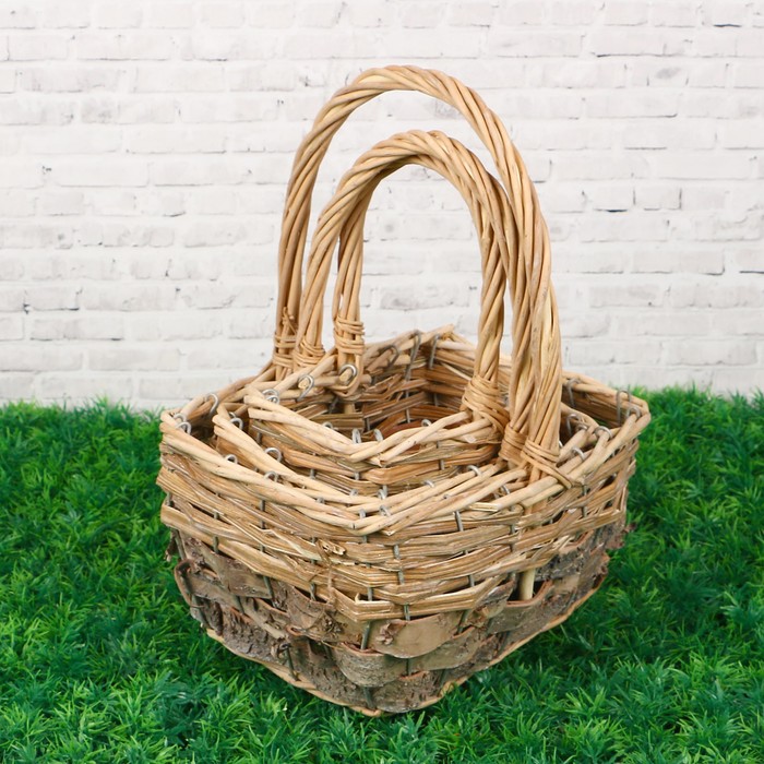 Набор корзин плетеных (ива, береста) 24х18х13х30CM/20х14х11х26CM/16х10х9х22CM, 3 шт