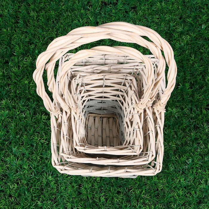 Набор корзин плетеных (ива, береста) 29х24х18х45CM/24х19х16х40CM/19х14х14х35CM, 3 шт