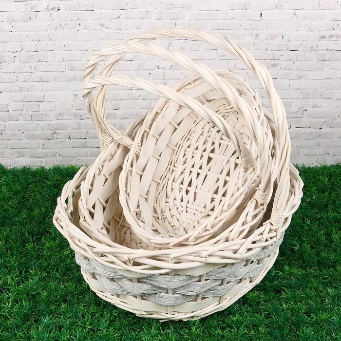 Набор корзин плетеных (ива), 43х35х15.5х40CM/37х29х13х35CM/31х23х10.5х30CM, 3 шт