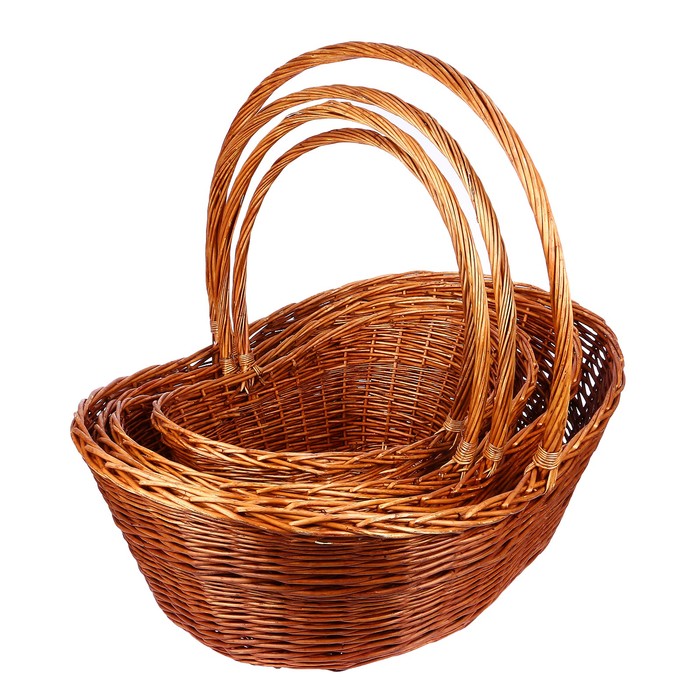 Набор корзин плетеных (ива), 100*71H30/39/85, 90*61H27/36/78, 80*51H25/34/72, 70*41H25/31/56 31371