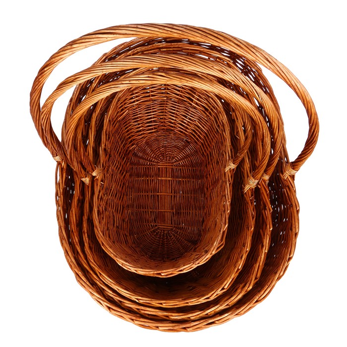 Набор корзин плетеных (ива), 100*71H30/39/85, 90*61H27/36/78, 80*51H25/34/72, 70*41H25/31/56 31371