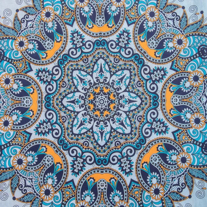 Постельное бельё "Этель" евро Персидские мотивы 200х217 см, 220х240 см, 70х70 см - 2 шт., 100% хлопок, бязь 125 г/м²