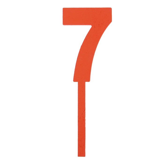 Топпер цифра "7", красный, 4х12см