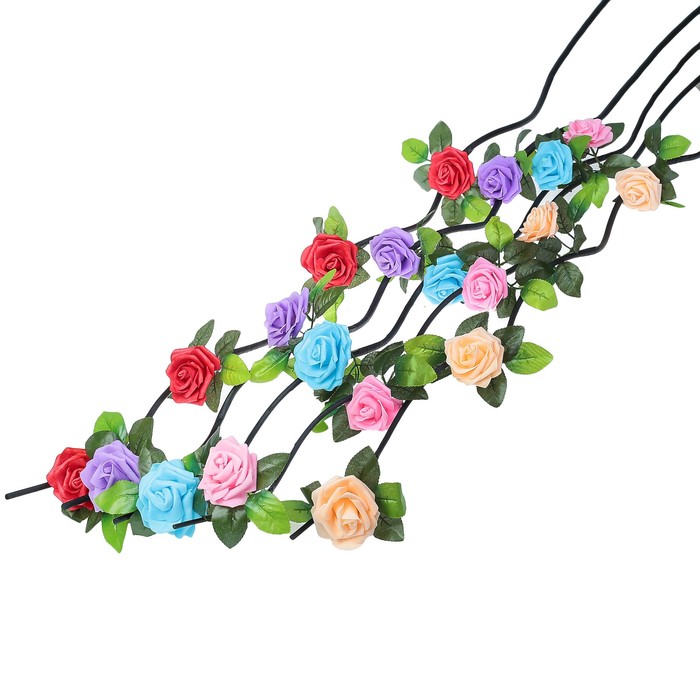 Декор ветка "Роза Каприз" 155 см, (цена за штуку) микс