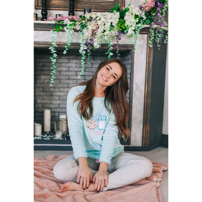 Джемпер женский KAFTAN "Candy" мята, р-р 42-44, 100% п/э, велсофт