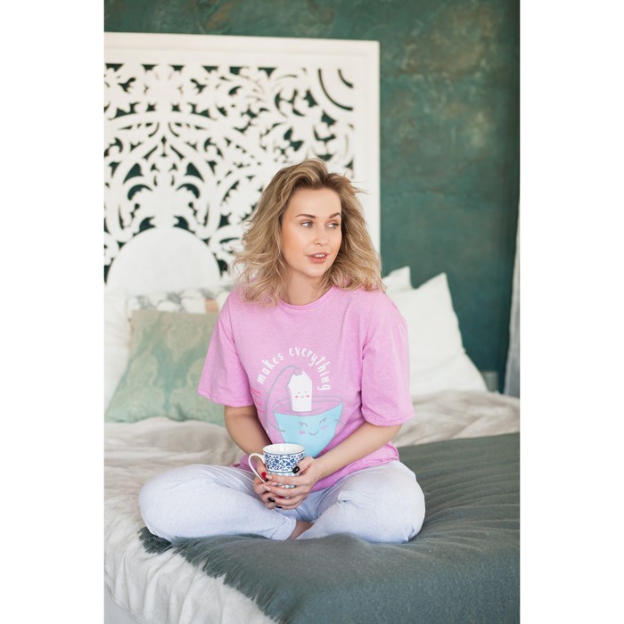 Футболка удлинённая женская KAFTAN "Candy" розовый, р-р 42-44, 100 % хлопок