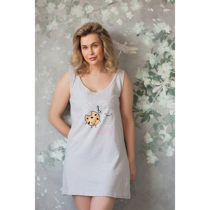 Майка удлиненная женская KAFTAN "Candy" меланж, р-р 50-52, 100% хлопок