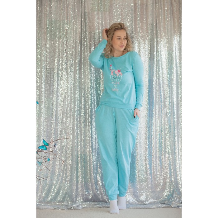 Брюки женские KAFTAN "Candy" мята, р-р 50-52, 100% хлопок