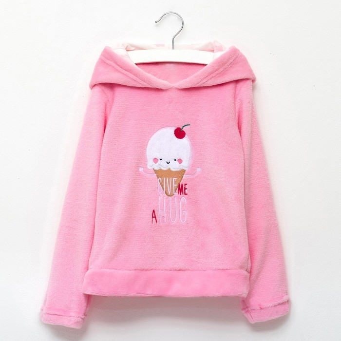 Джемпер детский с капюшоном KAFTAN "Candy" (пломбир), розовый, р-р 34, 100% п/э, велсофт