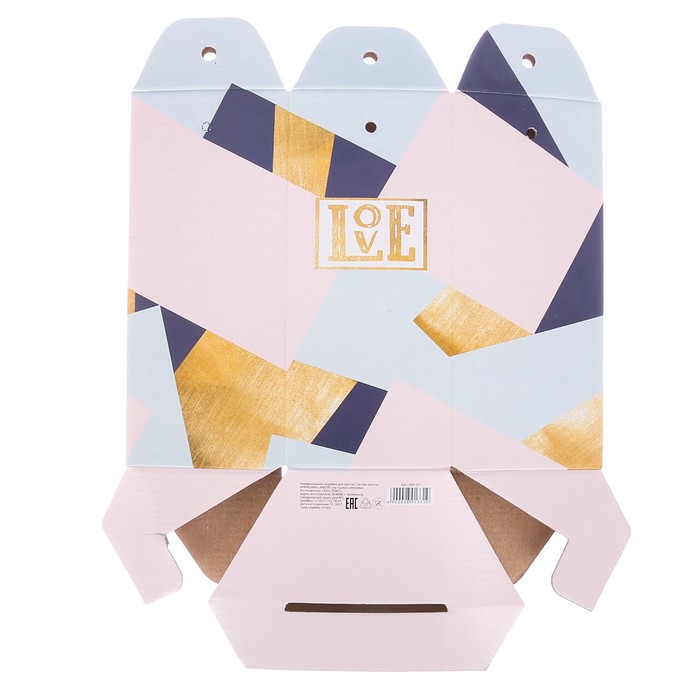 Коробка складная шестригранник Love, 17 х 14,8 х 19,5 см