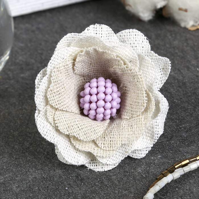 Декор для творчества "Роза с сиреневой сердцевиной" набор 4 шт 5х5 см