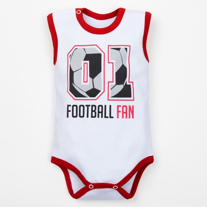 Боди детское Крошка Я "Футбольный фанат" рост 74-80 см (26), 9-12 мес