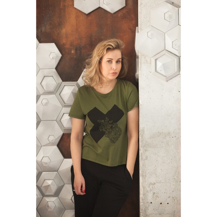 Футболка женская  KAFTAN "Militari", р-р M (44-46), 100% хл