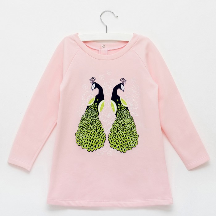 Платье детское KAFTAN "Павлин" розовый, р-р 32 (110-116см) 5-6л, 100% хл