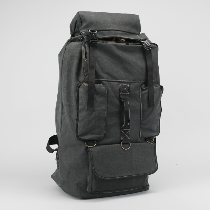 Рюкзак турист Перевал, 36*29*70, отд на шнурке, 4 н/кармана, черный