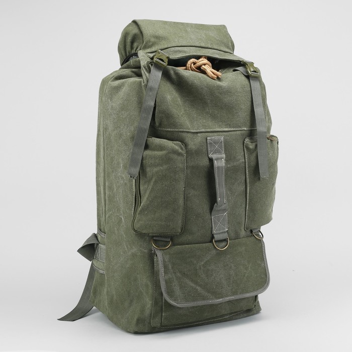 Рюкзак турист Перевал, 36*29*70, отд на шнурке, 4 н/кармана, зеленый