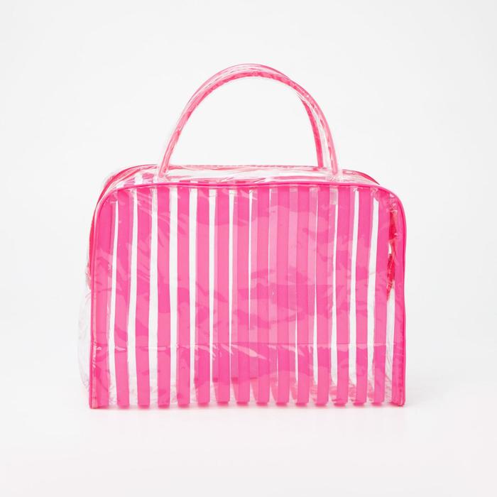 Косметичка банная, отдел на молнии, 2 ручки, цвет розовый