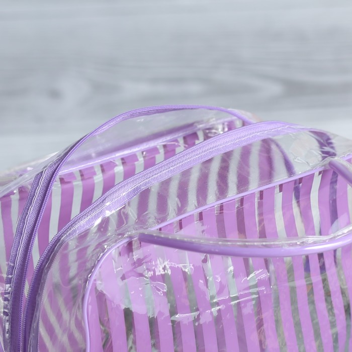 Косметичка банная, отдел на молнии, 2 ручки, цвет фиолетовый